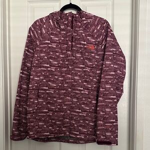The North Face Womens Maroon Patterned Windbreaker Jacket